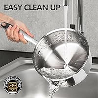 Vista 6 de Juego de sartenes MICHELANGELO 6 piezas, sartén de acero inoxidable triple con tapas de 1 cuarto de galón y 2 cuartos de galón y 3 cuartos de galón