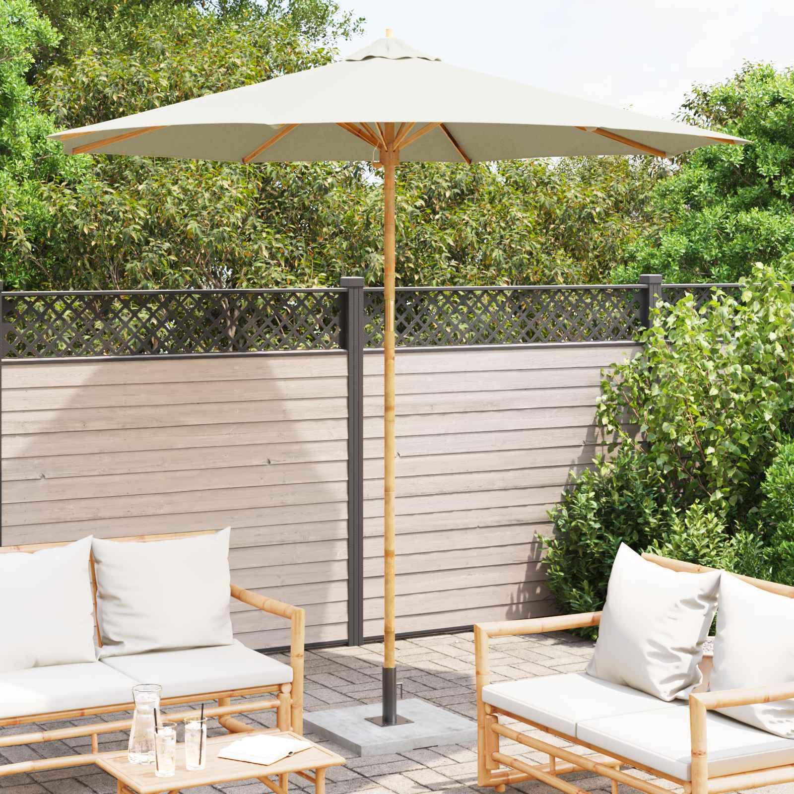SYDE Kremowy parasol ogrodowy 270 x 260 cm bambusowy