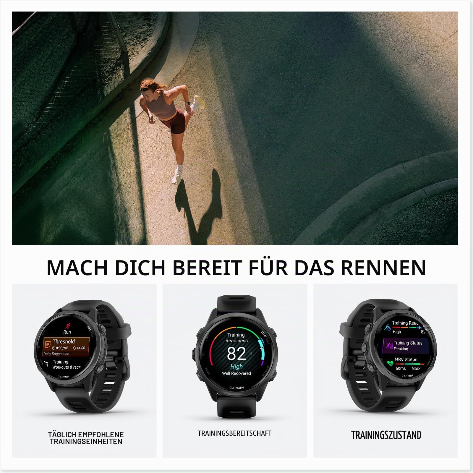 Garmin Unisex Forerunner 570-42 mm GPS-Uhr, schwarz-schiefergrau Aluminium, 42mm | Kleinere erweiterte GPS-Lauf- und Triathlon-Smartwatch, AMOLED-Display, Trainings- und Wiederherstellungsfunktionen