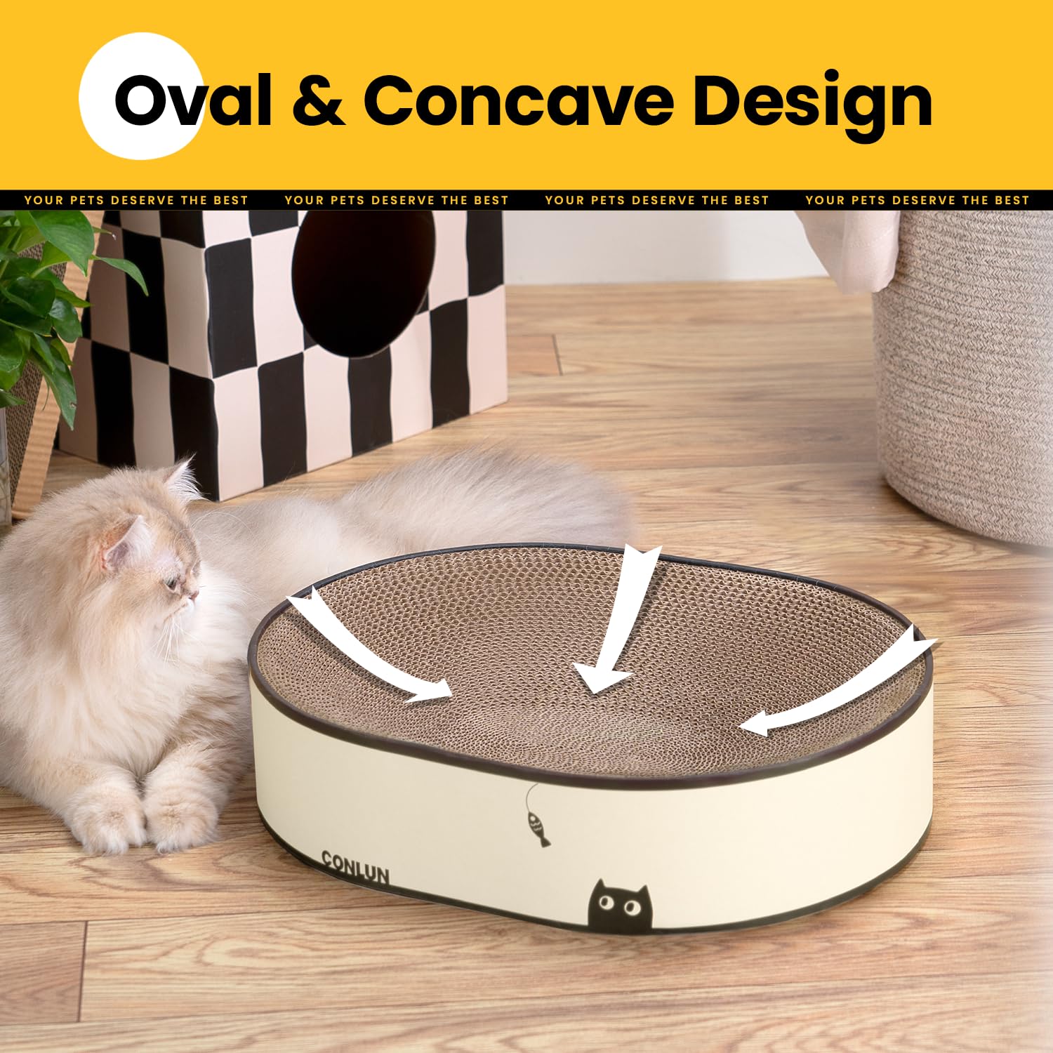 Oval Cat Scratcher Cardboard Bowl Nest | Cat Scratching Board