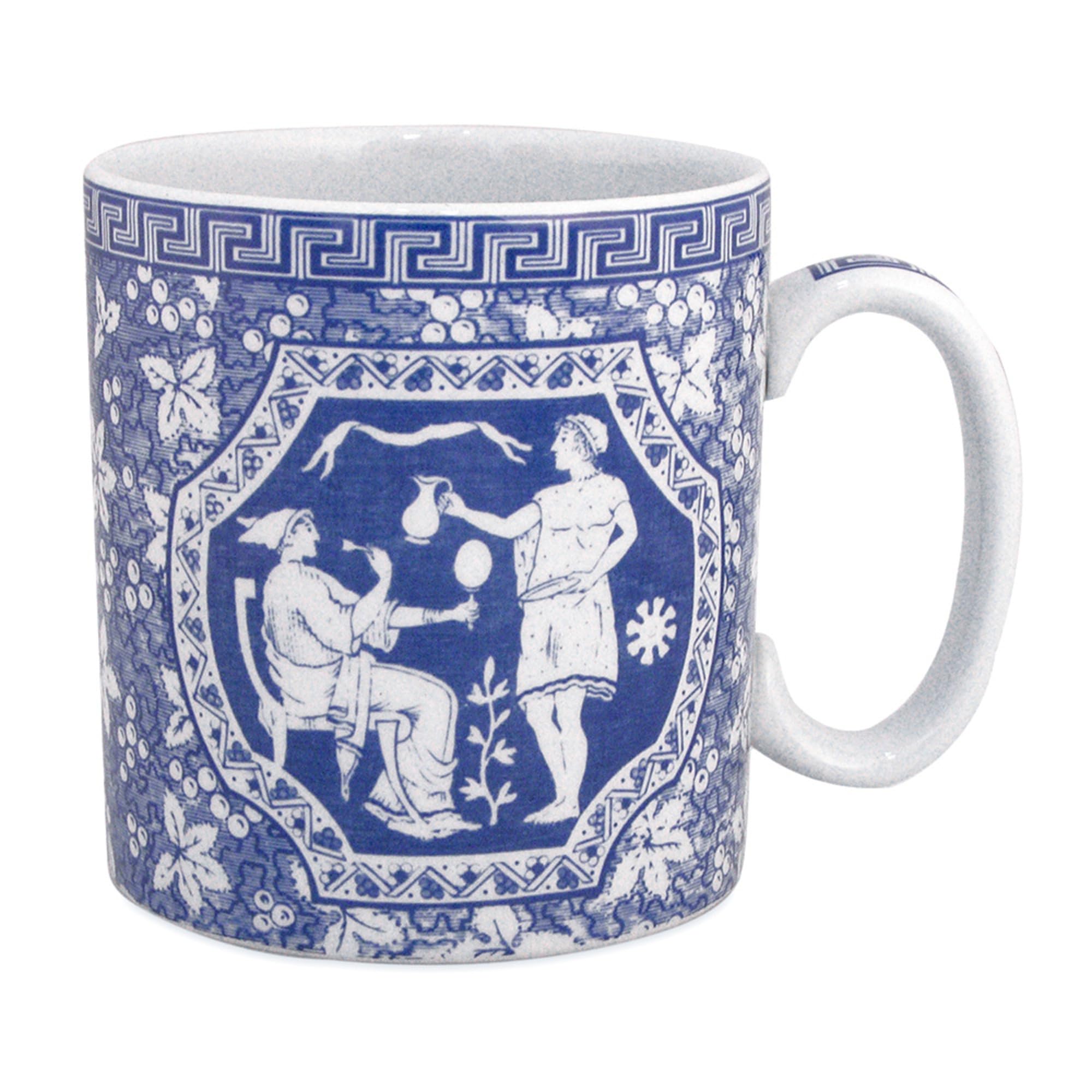 Spode Blue Room 16oz Porcelain Mug, Greek - Intricate Historic Illustration, Dishwasher & Microwave Safe Drinkware with Scenic Pattern for Coffee, Latte, Tea, Hot Cocoa