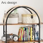 Arbuxzuy Arched Bibliothèque 5 Table de livre de niveau, 31.5 Largeur de pouce Bibliothèque d'arche industrielle, Étagère de grande taille avec étagères ouvertes pour le bureau à domicile, Salon, Chambre, Rustique Brown