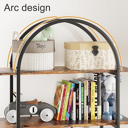 Miniatura 6 de Estantería de 5 niveles, estantería arqueada industrial de 24 pulgadas de ancho, estante de almacenamiento vintage con estantes abiertos, estante