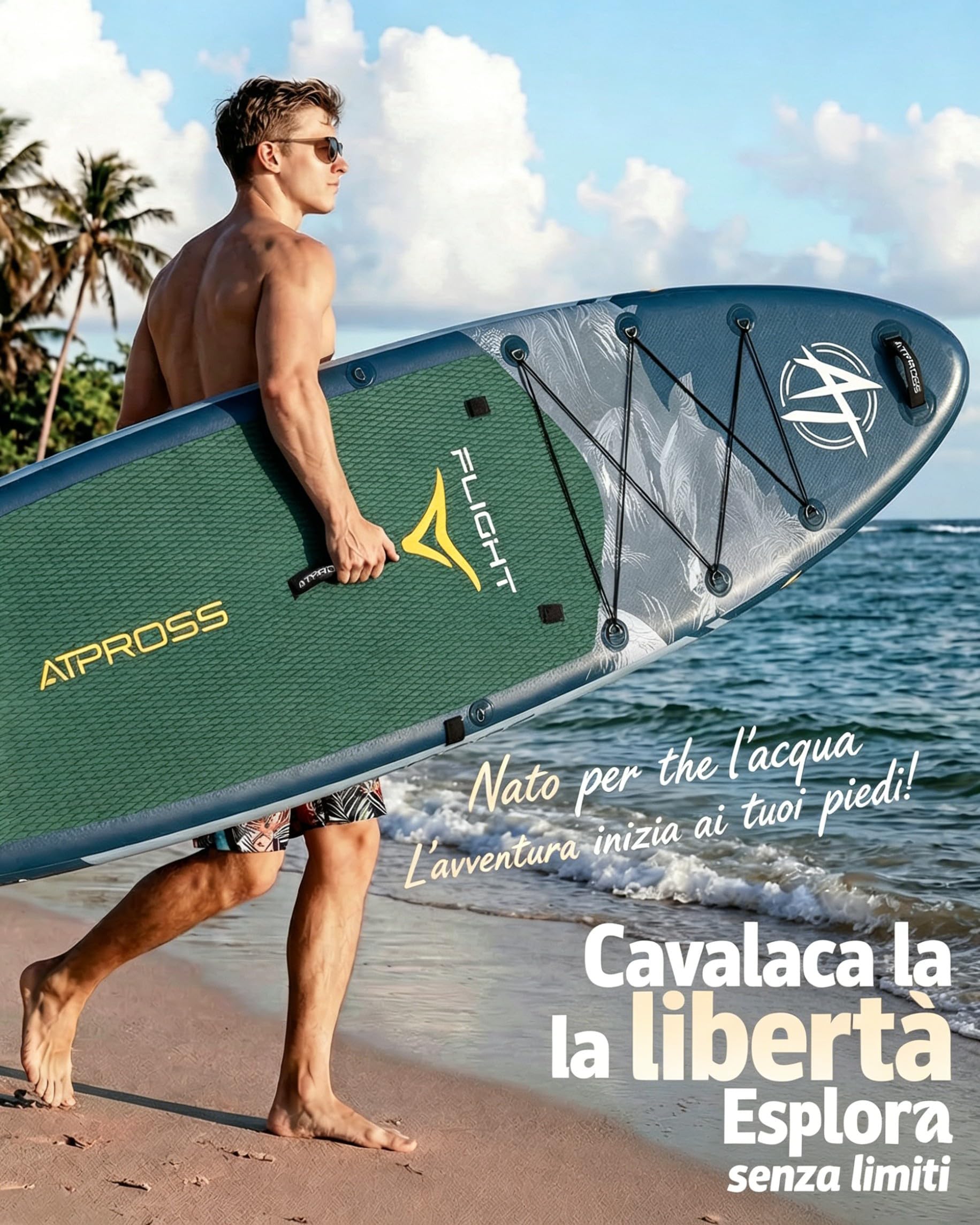 Tavola SUP Gonfiabile con Sedile Kayak e Accessori, 366x92cm Stand Up Paddle Extra Largo e Stabile, Portata 240kg, Canoa Gonfiabile 2 Posti per Yoga, Pesca e Surf