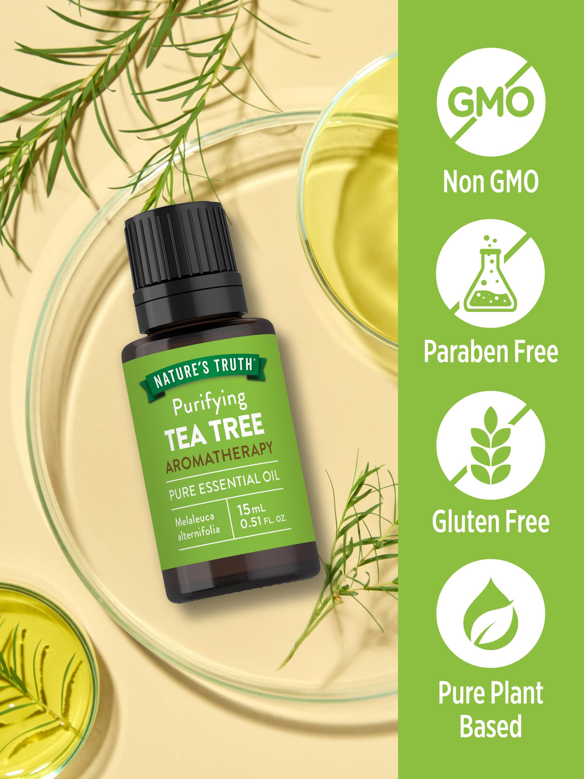 Truth Pure Cleans 3本セット Amazon.com: Nature's Truth Tea Tree Essential Oil | 15 mL | for
