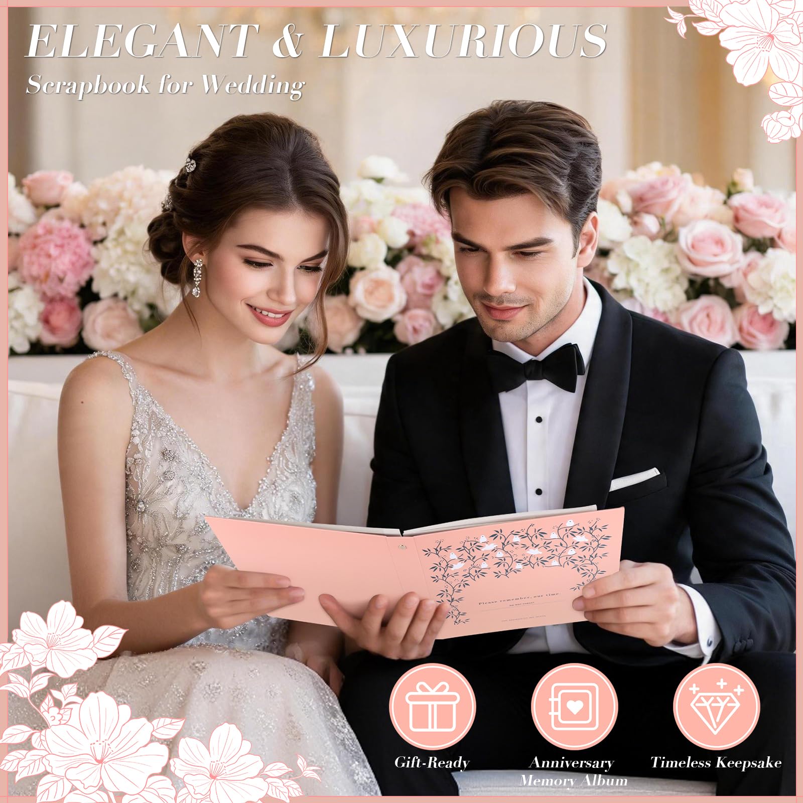 Kit de álbum de fotos de boda, álbum de recortes, letras a la novia