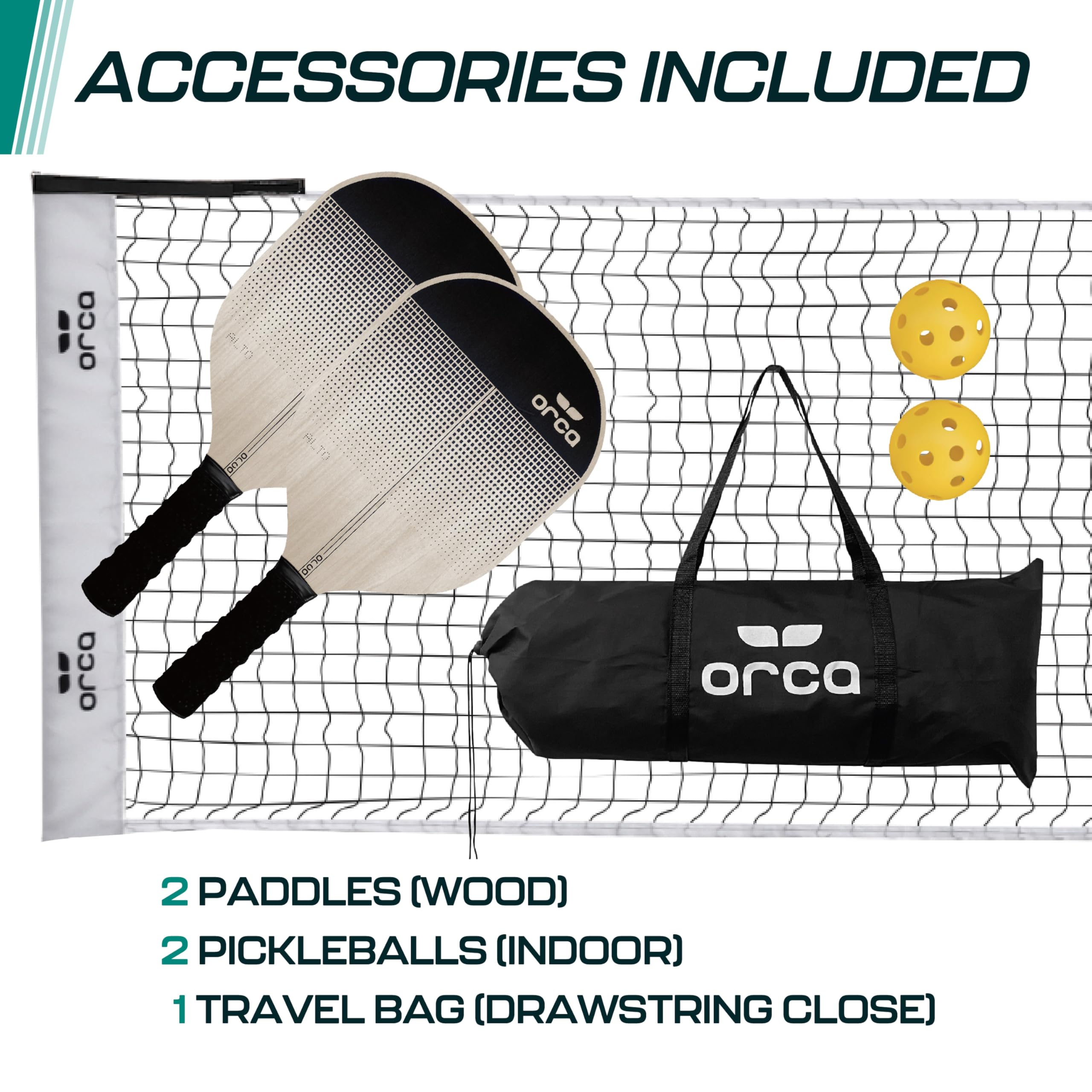 Amazon.com : Orca Pickleball Net EZ Set Up Indoor and Outdoor Half