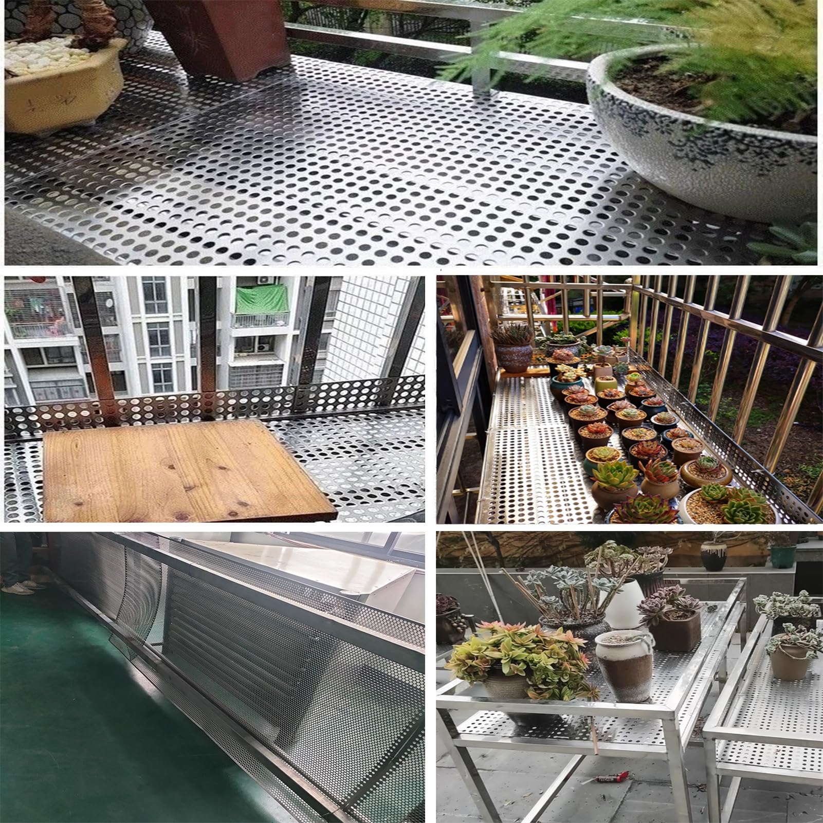 VXHCS Lochblech Aus Rostfreiem Stahl, 0,6mm Dicke Garten Bauernhof Dekorativer Zaun Balkonsicherheitstrennwand Tür Beobachtungspaneel(0.6x1m)