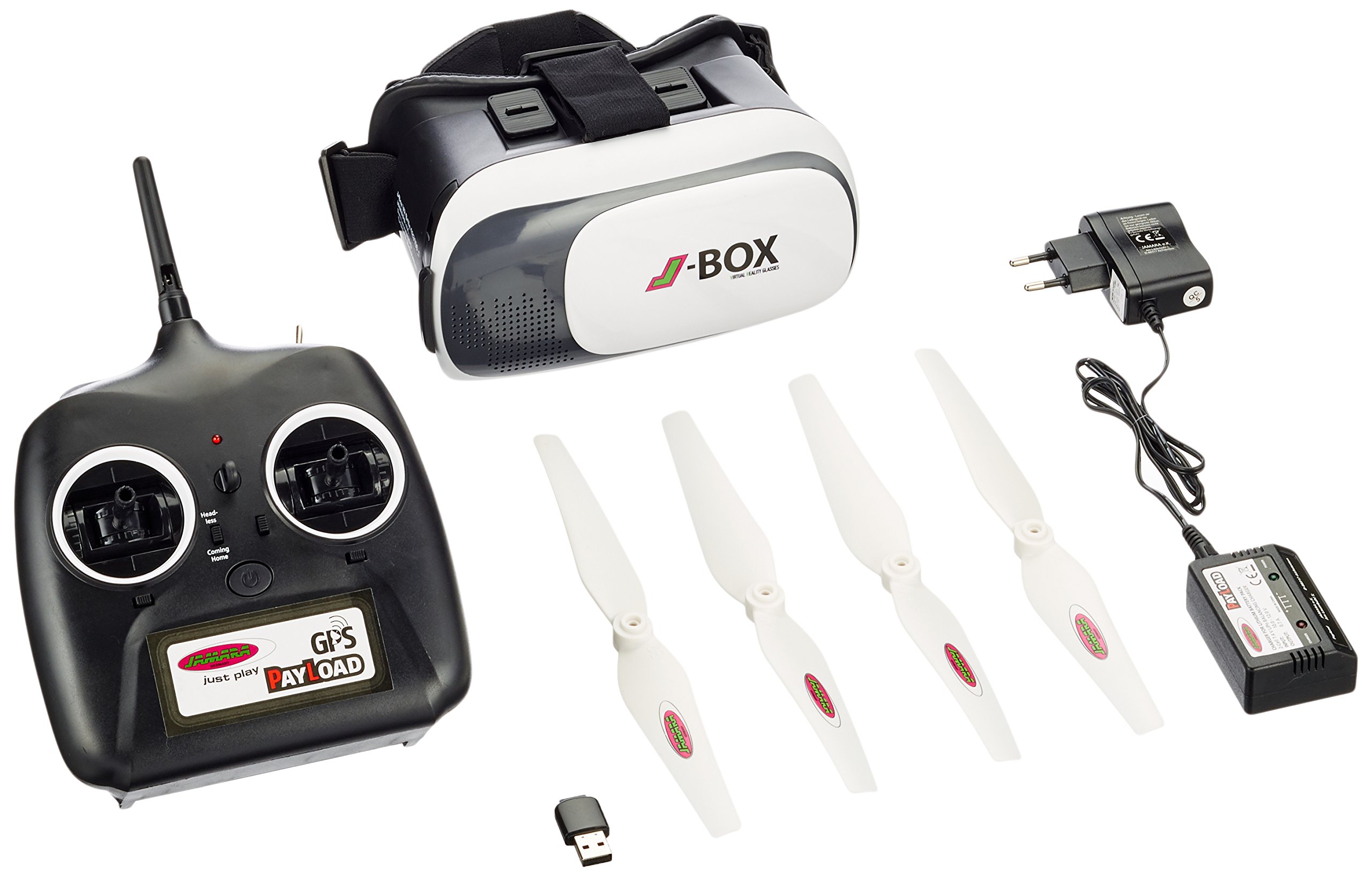 JAMARA 422035 - Payload GPS VR Drone Altitude HD FPV Wifi ComingHome – Position Hold via GPS, auto. Start-/ und Landefunktion, Höhenkontrolle, Track following -Flugbahn-Planung-Modus,Zuladung bis 350g