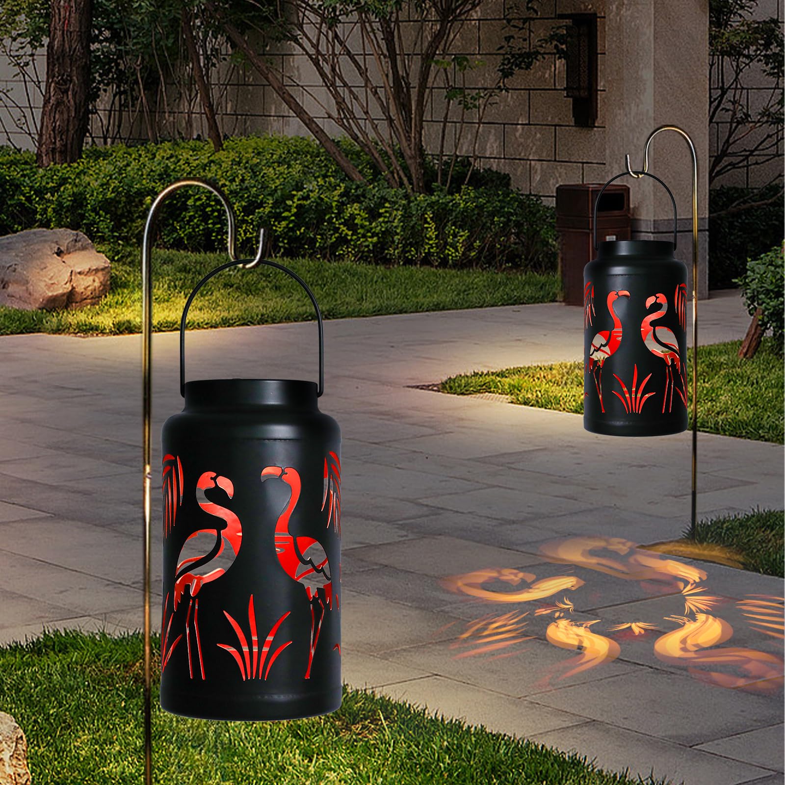Lanterne Solaire Décorative Avec Flamme Simulée - Étanche, Rechargeable USB-C, Dimensions 12x12x14 Cm - Pour Jardin, Terrasse, Camping