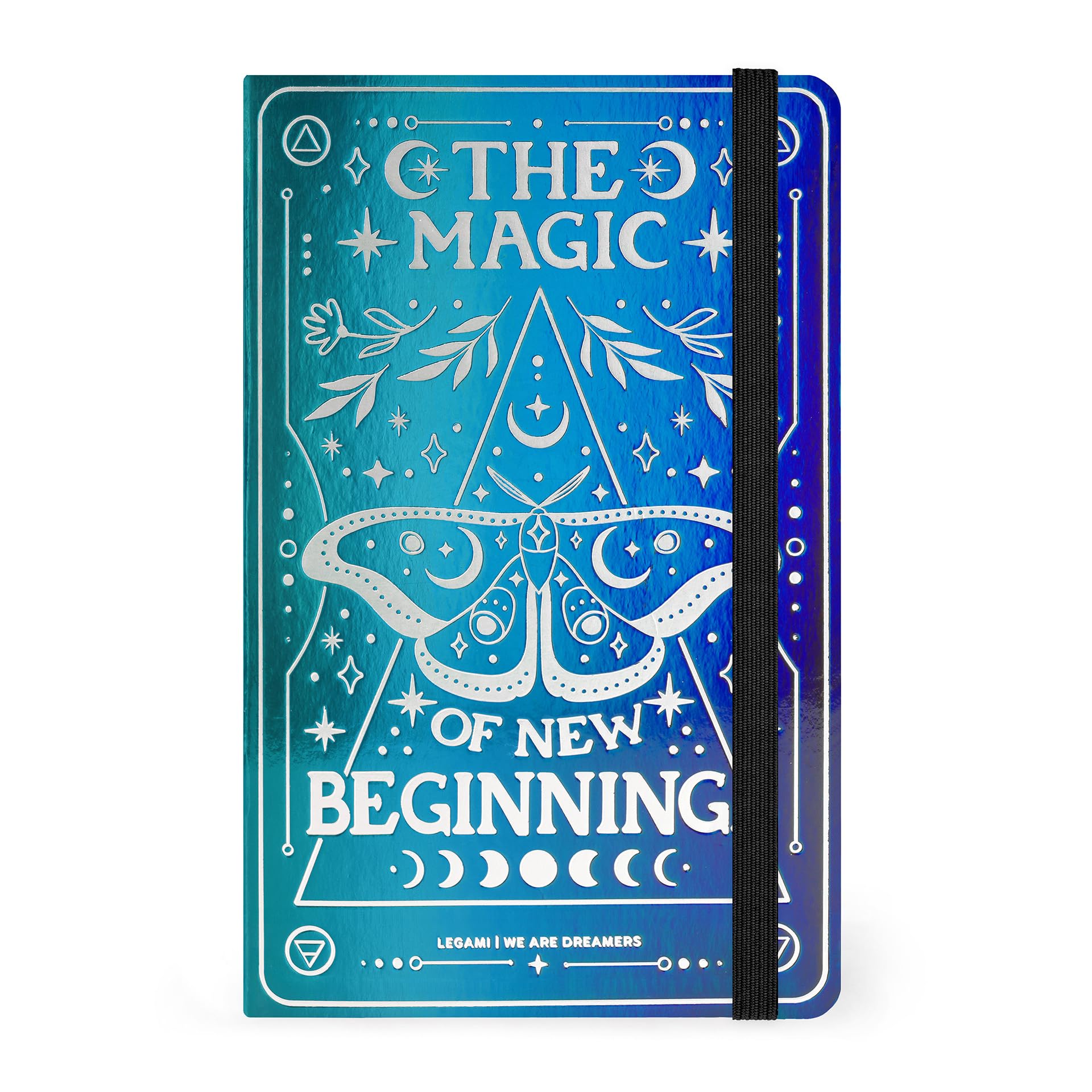 Legami - Notebook with lined media, Moth, Special Edition, 164 pages, last pocket, last 24 pages, rubber closure, rounded corners, FSC certified paper, 13 x 21 cm