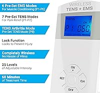 Vista 4 de iReliev Sistema terapéutico inalámbrico TENS + EMS, unidad TENS inalámbrica + combinación de estimulador muscular para aliviar el dolor, artritis