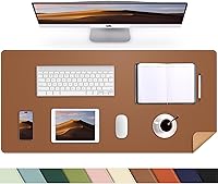 Vista 37 de Protector de escritorio de cuero, tapete de escritorio grande con corcho natural y cuero PU, alfombrilla para mouse, alfombrilla de escritorio