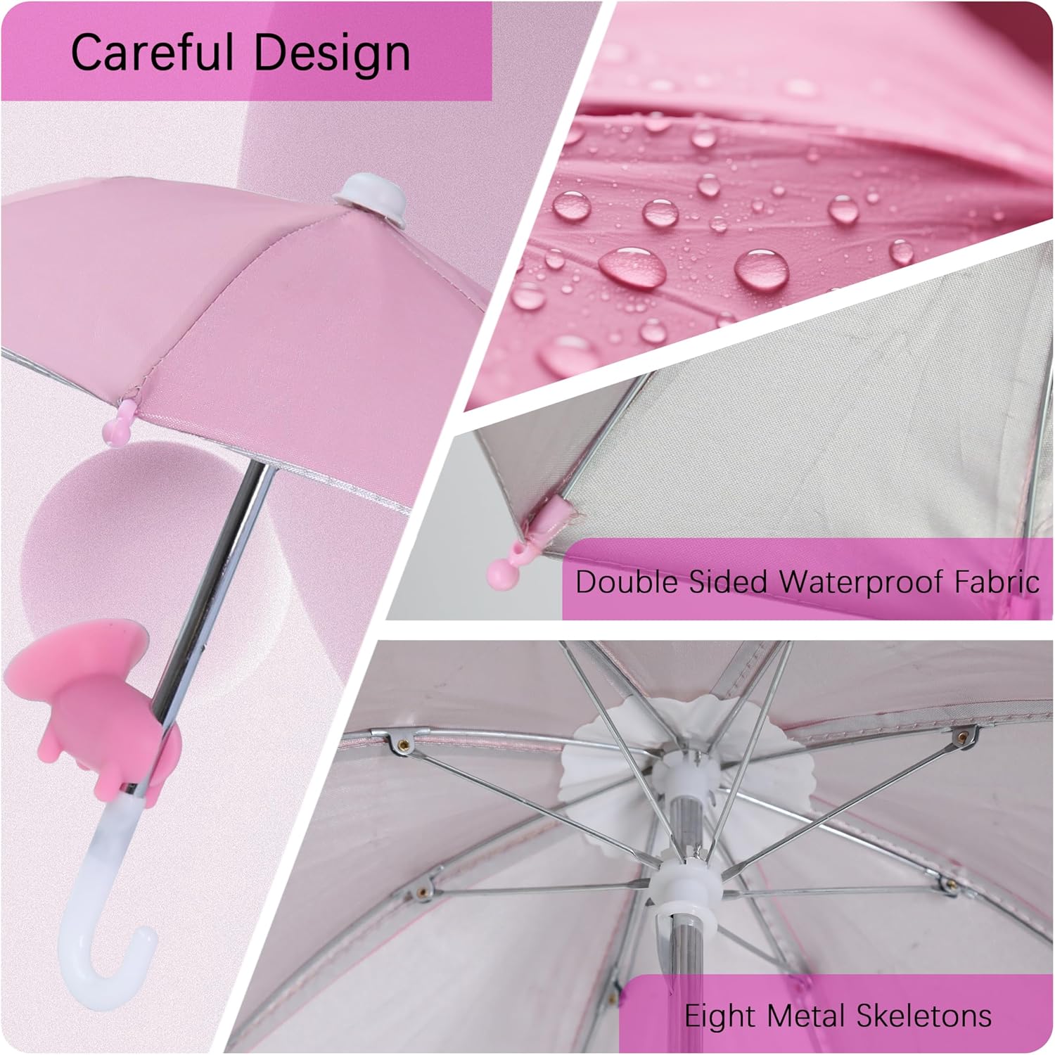Cell Phone Umbrella for Sun Shade, Universal Adjustable Stand with Cute Piggy Suction Cup, Outdoor Anti-Reflective Glare Blocking Cell Phone Sun Visor, Pink