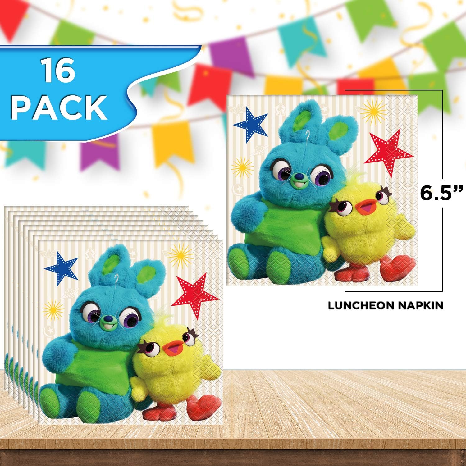 Unique Toy Story 4 Dinnerware Bundle Officially Licensed by Unique | Napkins, Plates, Tablecover | Great for Kids Birthday Party, Animated Theme, Pixar & Disney Celebration