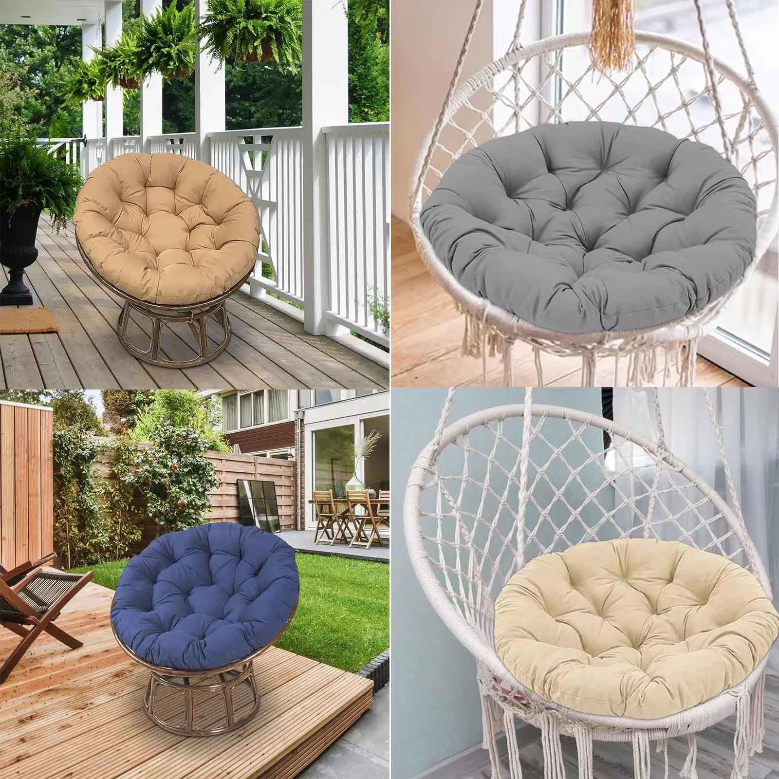 Cuscini Rotondi per Sedie da Esterno da Giardino Idrorepellente per Poltrona da Giardino, Sedia Girevole, Poltrona in Vimini, Sedia da Balcone(B,100×100cm)