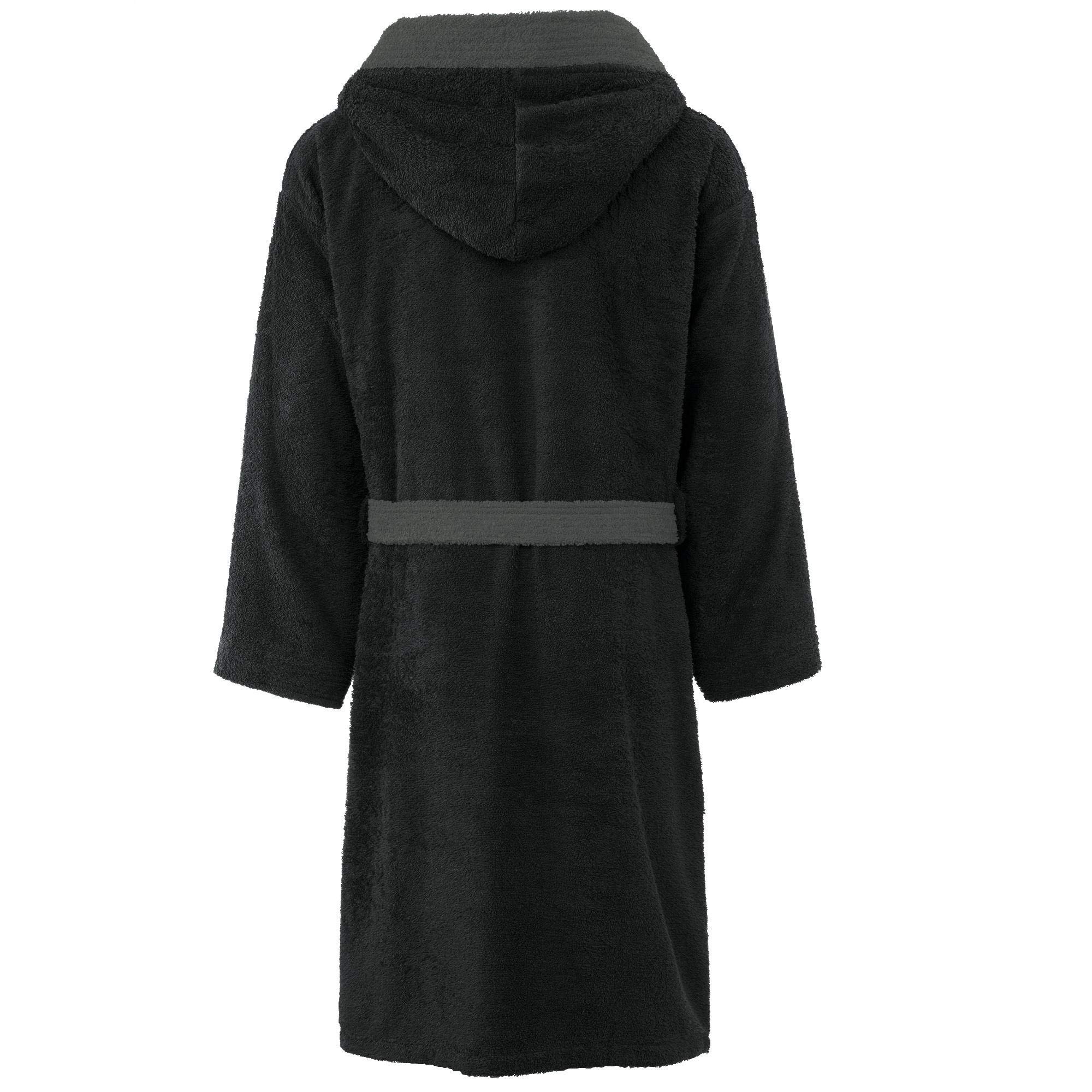 CelinaTex S-XXL Bademantel Kapuze Uni lang aufgesetzte Taschen Damen Herren Unisex warm Frottee Baumwolle Morgenmantel, Sauna, Spa, Pool, Bad, flauschig und komfortabel OEKO-TEX Arizona