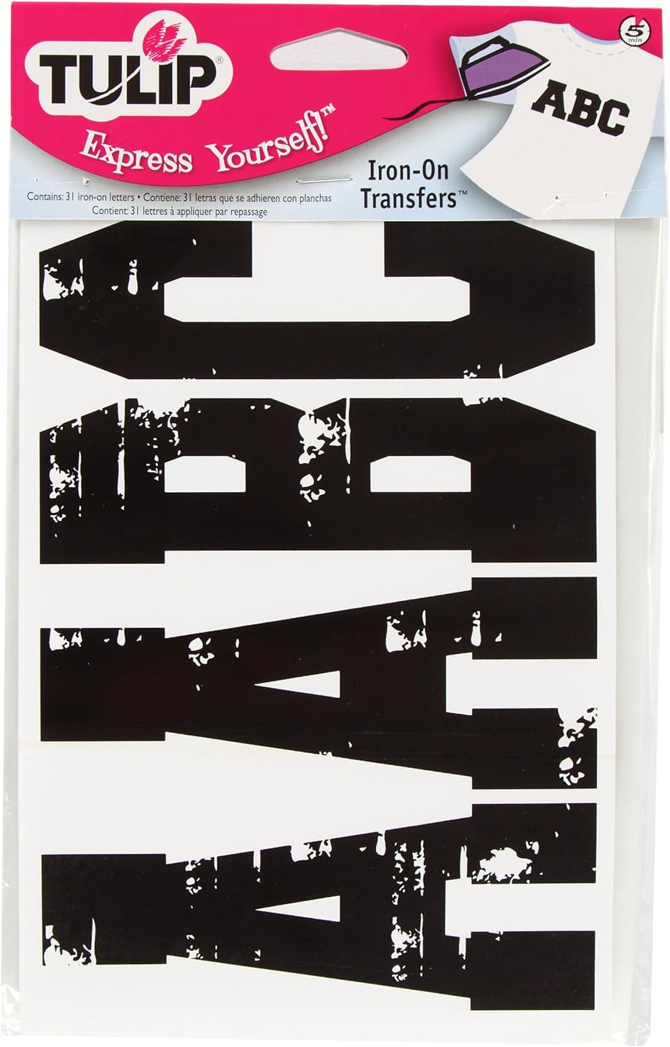 Tulip IronOn Transfers Letters Value Pack Black Letters