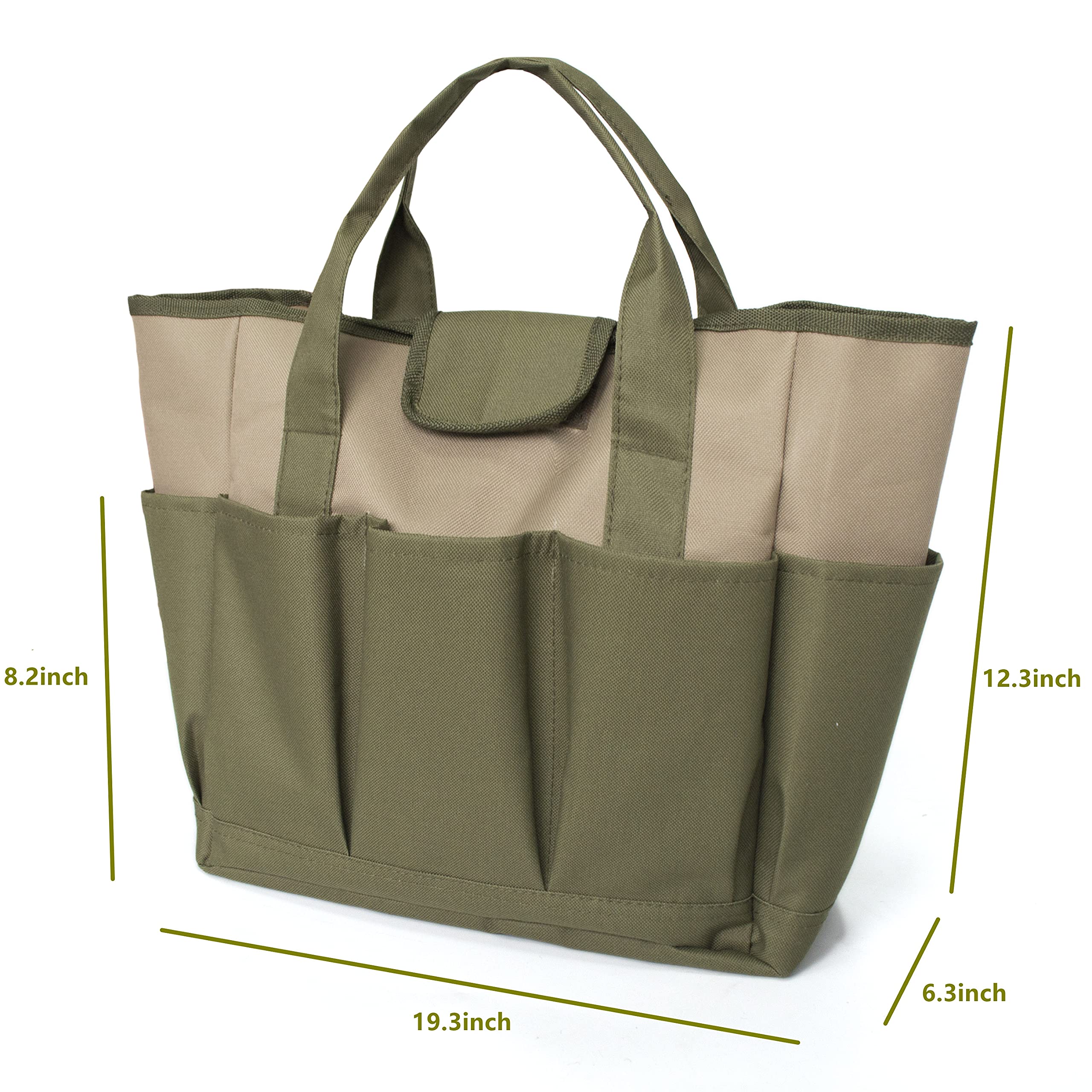 Borsa Portaattrezzi Da Giardino - Tote Con Tracolla, Tasche Multiple, Verde