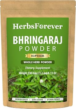 HerbsForever BhringarajEclipta Alba-Whole Plant Powder Hair, Scalp & Liver Support Wild Harvested -Non GMO - 2X Potency| Ultra Clean| NO Sand & Mud | Steam Sterilized| 16oz-1LBS Ayurvedic Premium