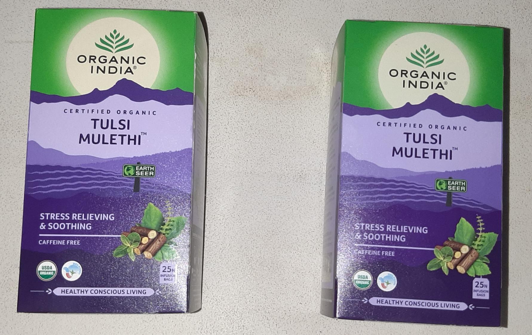Organic India Tulsi Mulethi Tea, 25 Infusion Bags (Pack of 2) : Amazon ...