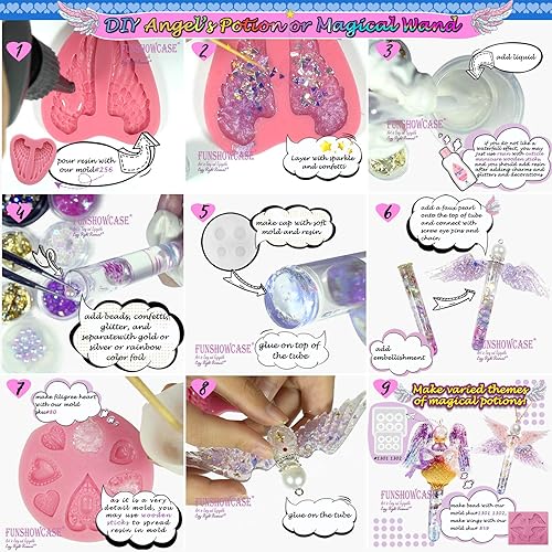 Miniatura 4 de FUNSHOWCASE 8IDE - Molde de silicona con alas de ángel, acrílico