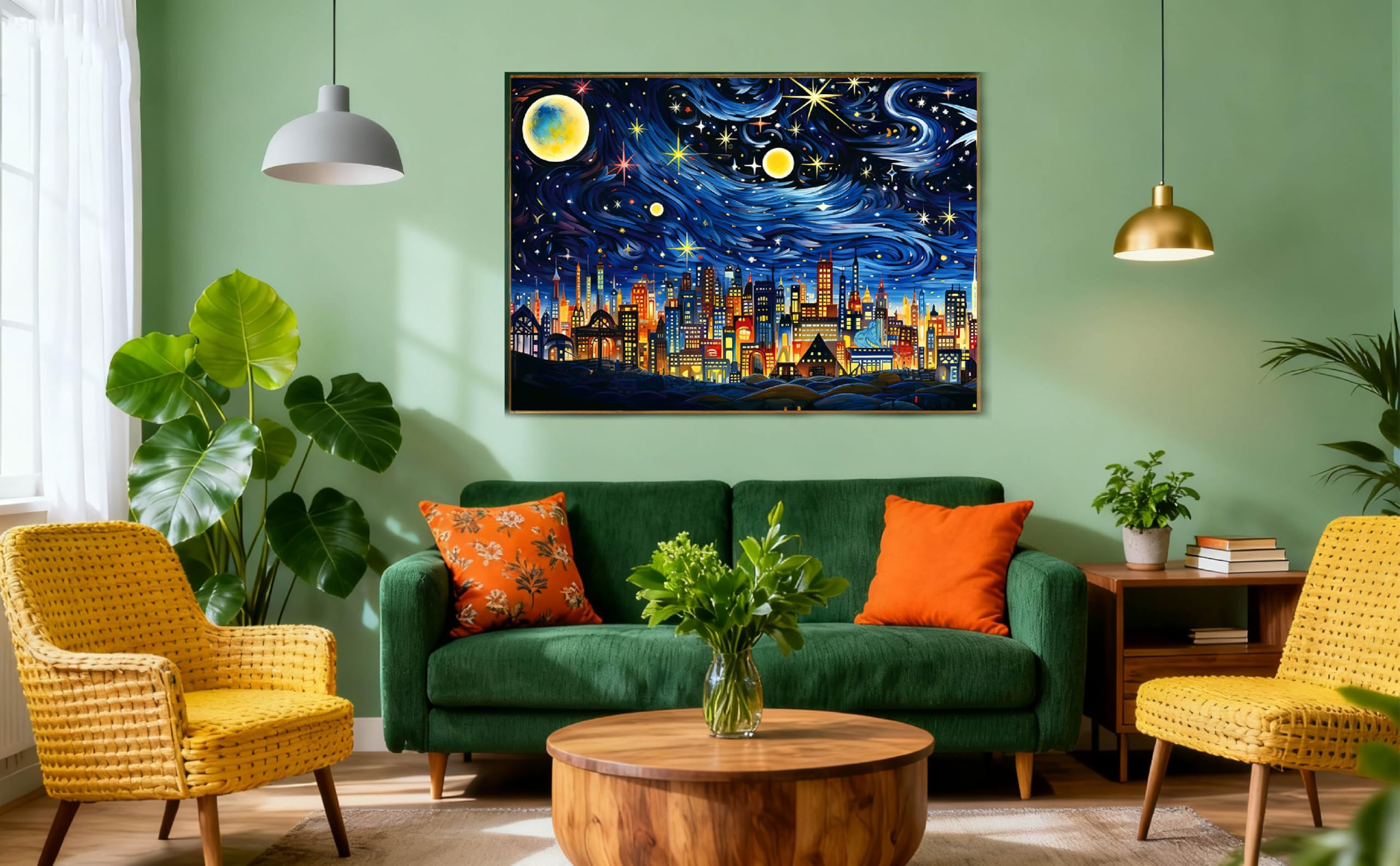 CREAFOMIFE 1000 Piece Jigsaw Puzzle for Adults City Lights & Starry Nights Hard Difficult Challenging Large Puzzle - Image 3