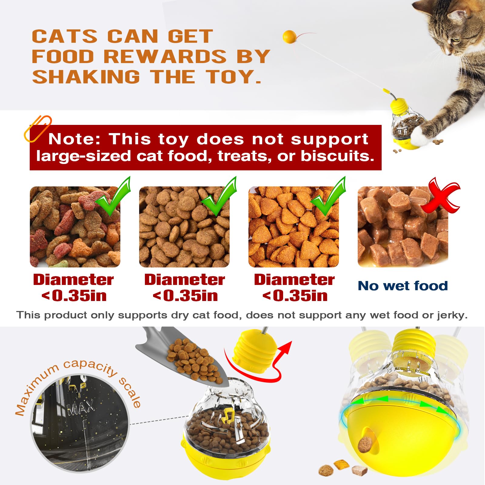 Katzenspielzeug, interaktives Katzenspielzeug für Indoor-Katzen, Katzenfutterspender, Katzen-Leckerli-Puzzle, Katzenpuzzles für Indoor-Katzen, Hände für Katzen, Leckerli-Spender, Spielzeug,