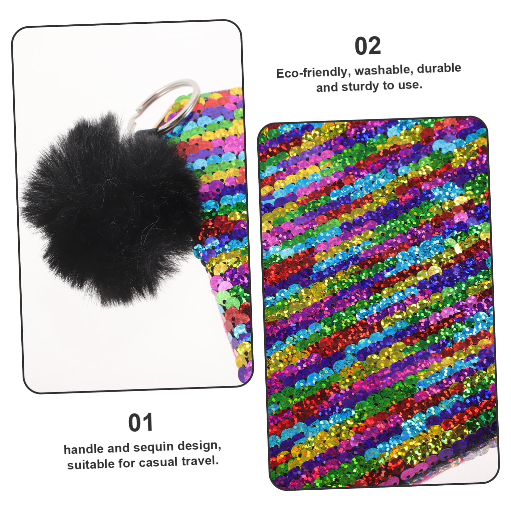 Angoily Sequined Makeup Bag Pencil Case Coin Purse Supplies Lady's Cosmetic Bag Stylish Travel Bag