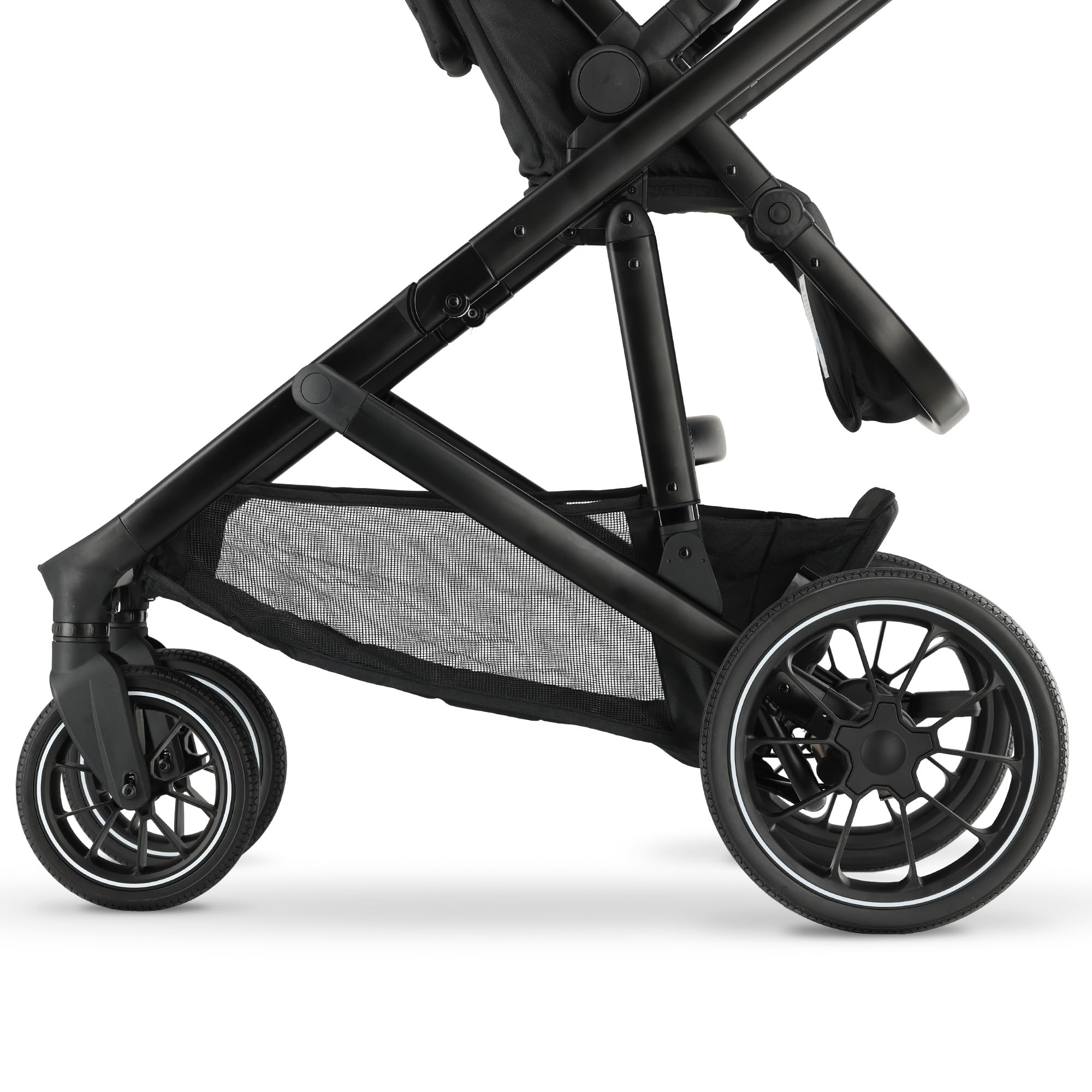 Deryan Evy V2 Passeggino per 2 bambini, Duo Tandem, 0-4 anni, doppio Duett, per neonati e bambini in età prescolare, carrozzine fino a 50 kg, passeggino, passeggino da viaggio 2 in 1, Nero con zecca