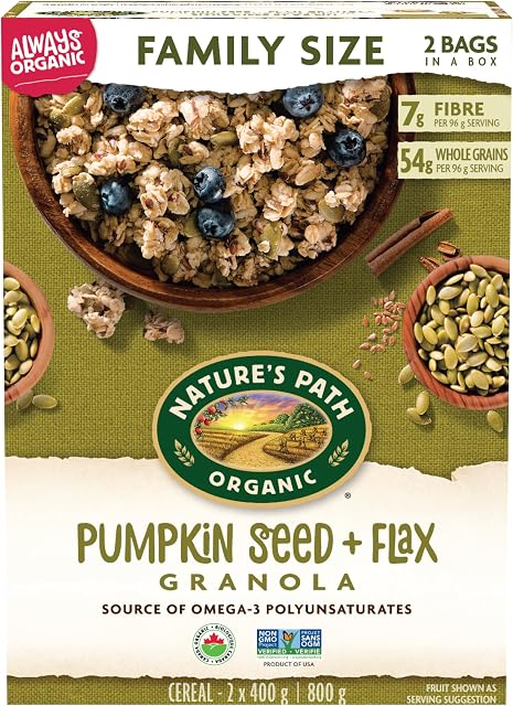 Nature's Path Organic Pumpkin Seed + Flax Granola, 800 g (Pack of 1), Non-GMO