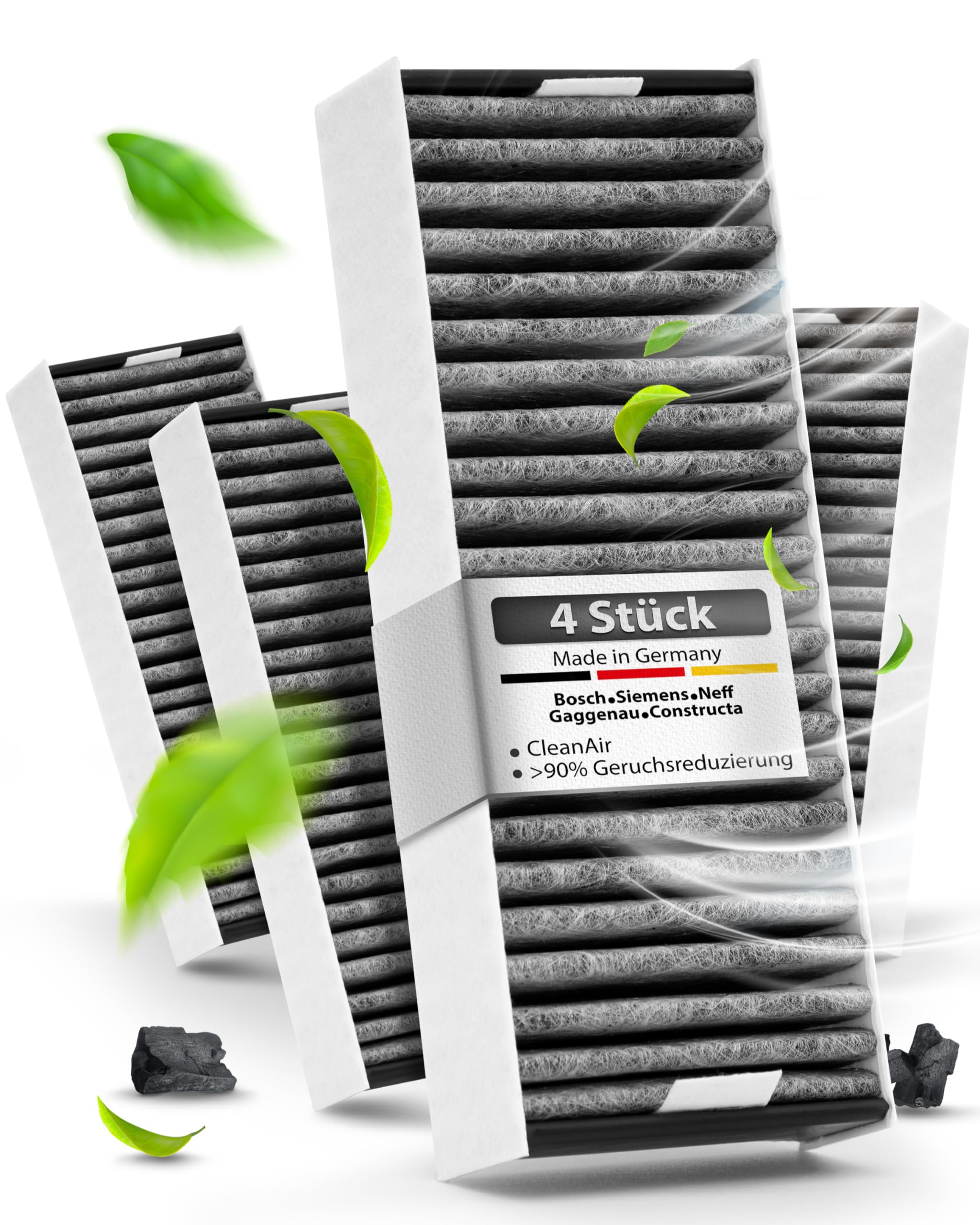 Kf3tec® Aktivkohle Filter Dunstabzugshaube [4 Stück] Sieens HZ9VRCR0