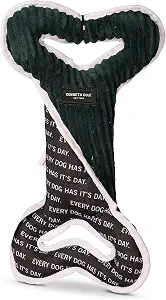 Kenneth Cole Durable Two-Tone Tug Plush Bone Toy for Extra Large Dogs – Chew-Resistant Nylon Meets Soft Corduroy Plush with Squeaker