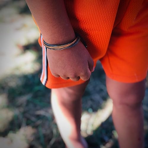 Miniatura 6 de Boys Surfer String Bracelet in Navy Orange Green Multi Custom Sized for Men Teens Kids Boys Handmade Jewelry by Rumi Sumaq