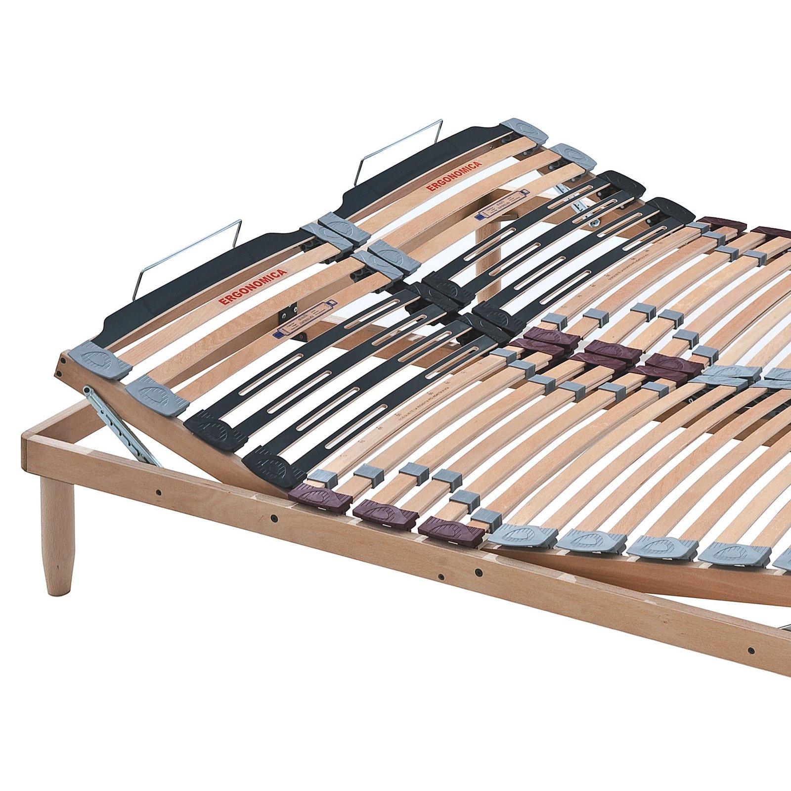 Evergreenweb - Rete Matrimoniale 160x190 con Doghe in Legno, Alzata Manuale ALZA TESTA E PIEDI Pieghevole Ortopedica Regolatori di Rigidità, Gambe Smontabili Base Letto da Incasso Rinforzata - OFFERTA