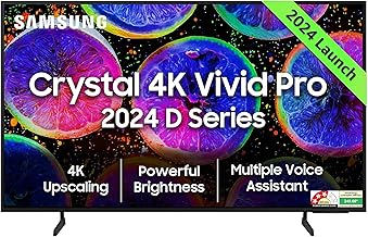 Samsung 65 inch (163 cm)  D Series Brighter Crystal Vivid Pro UA65DUE77AKLXL (Black) Smart 4K Ultra HD LED TV