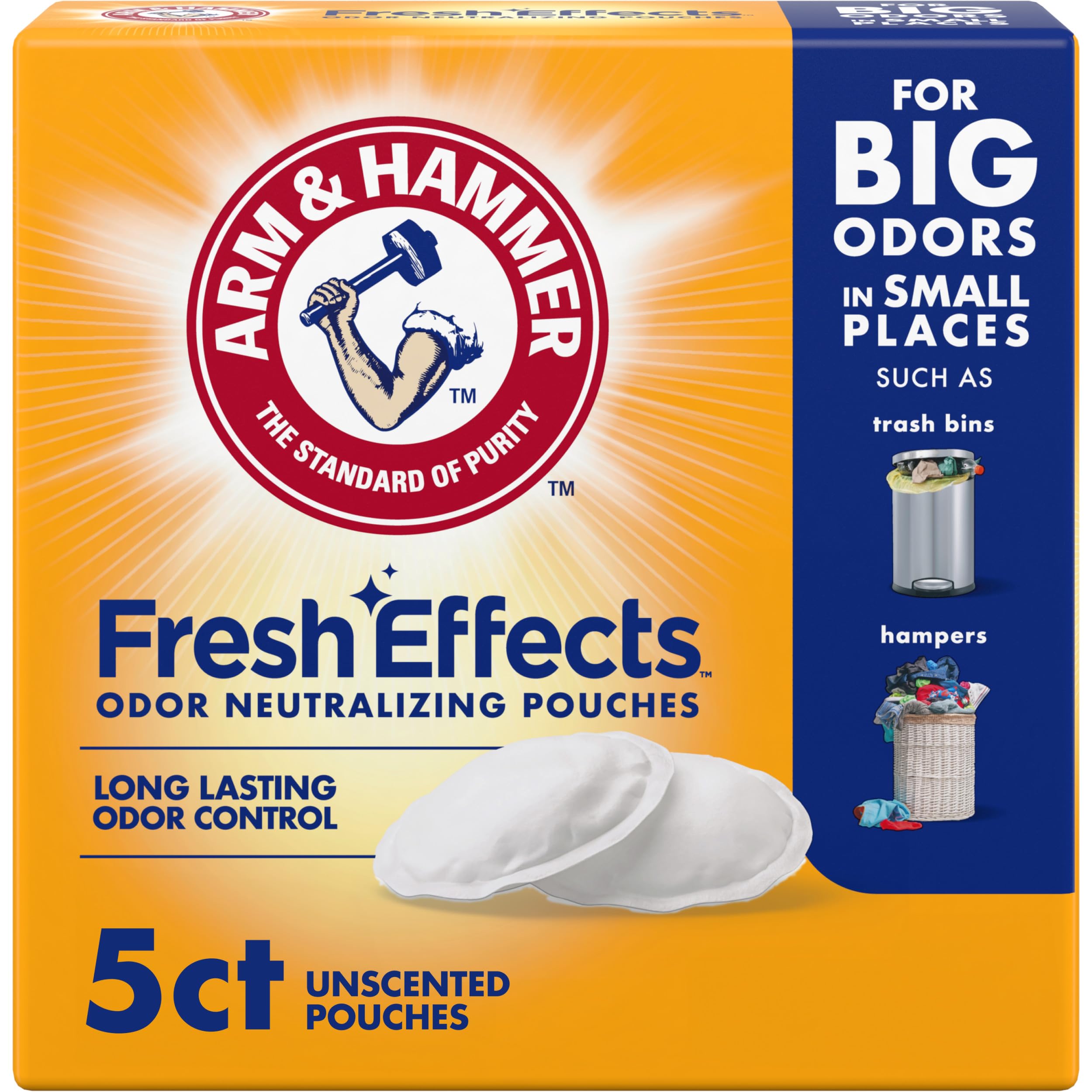 Photo 1 of ***Only One*** ARM & HAMMER Fresh Effects Odor Neutralizing Baking Soda Pouches, Long-Lasting Fragrance-Free Odor Absorber for Shoes, Cars, Home & Small Spaces, 5 Count