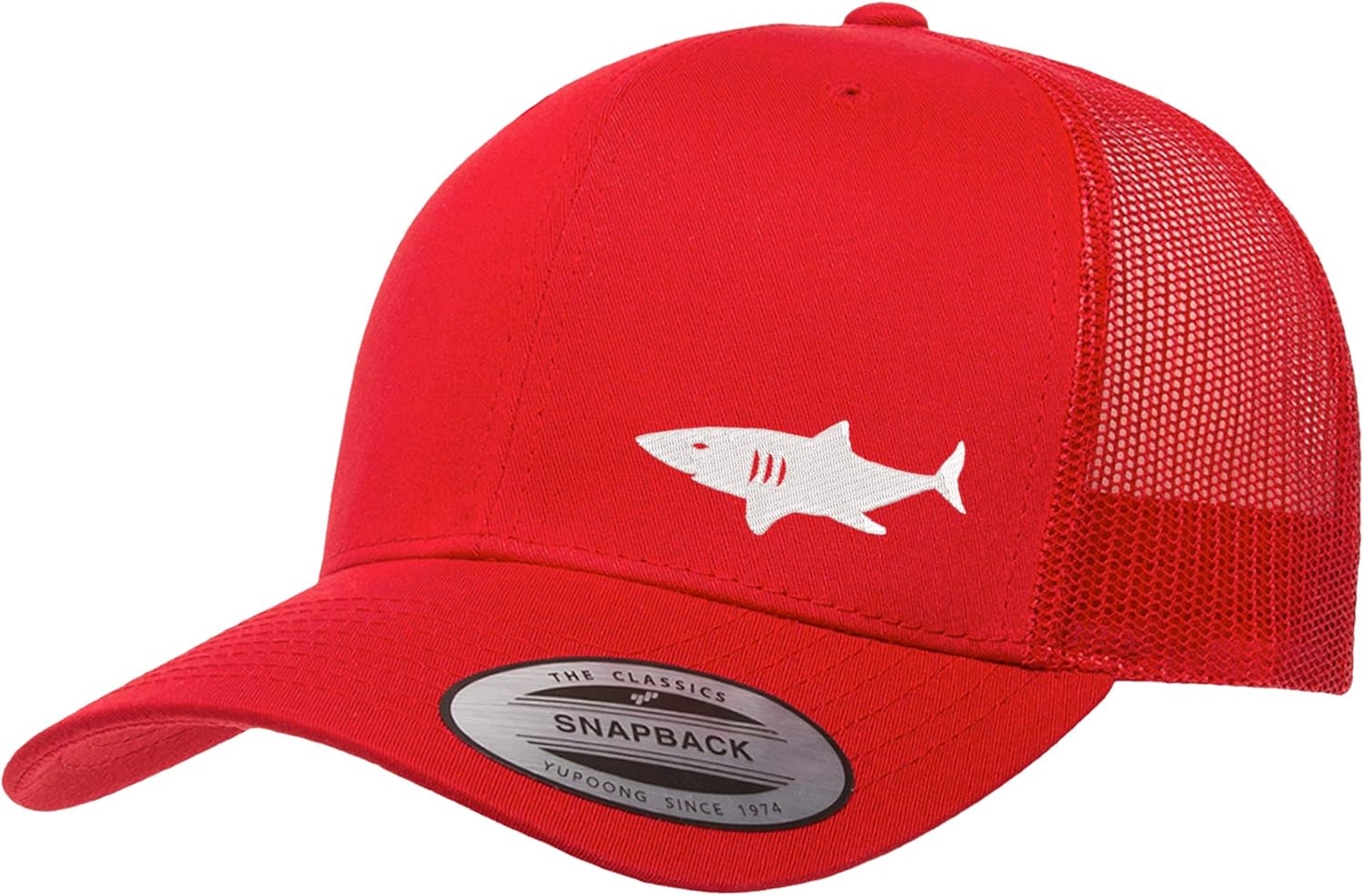 Embroidered Shark Trucker Hat for Men & Women – Adjustable Mesh Back Snapback Baseball Outdoor Hat for Fishing