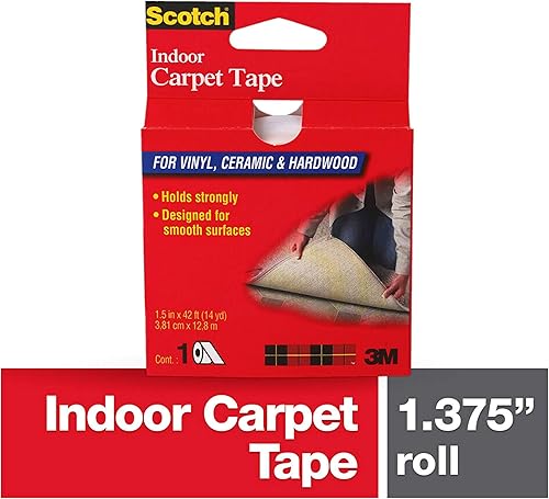 Miniatura 2 de Scotch Cinta de alfombra interior para vinilo, cerámica y madera dura, 1.5 pulgadas por 14 yardas, CT2010, 1 rollo