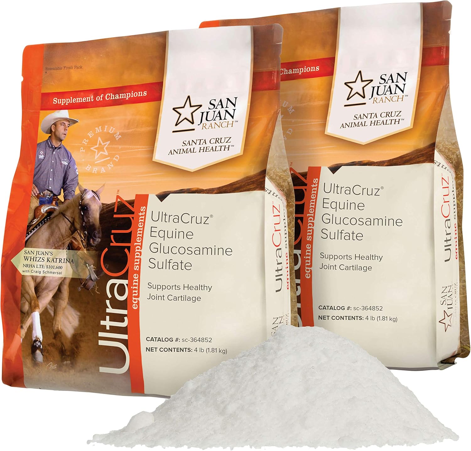 UltraCruz Equine Horse Glucosamine Sulfate Joint Supplement Bundle, 4 lb x 2