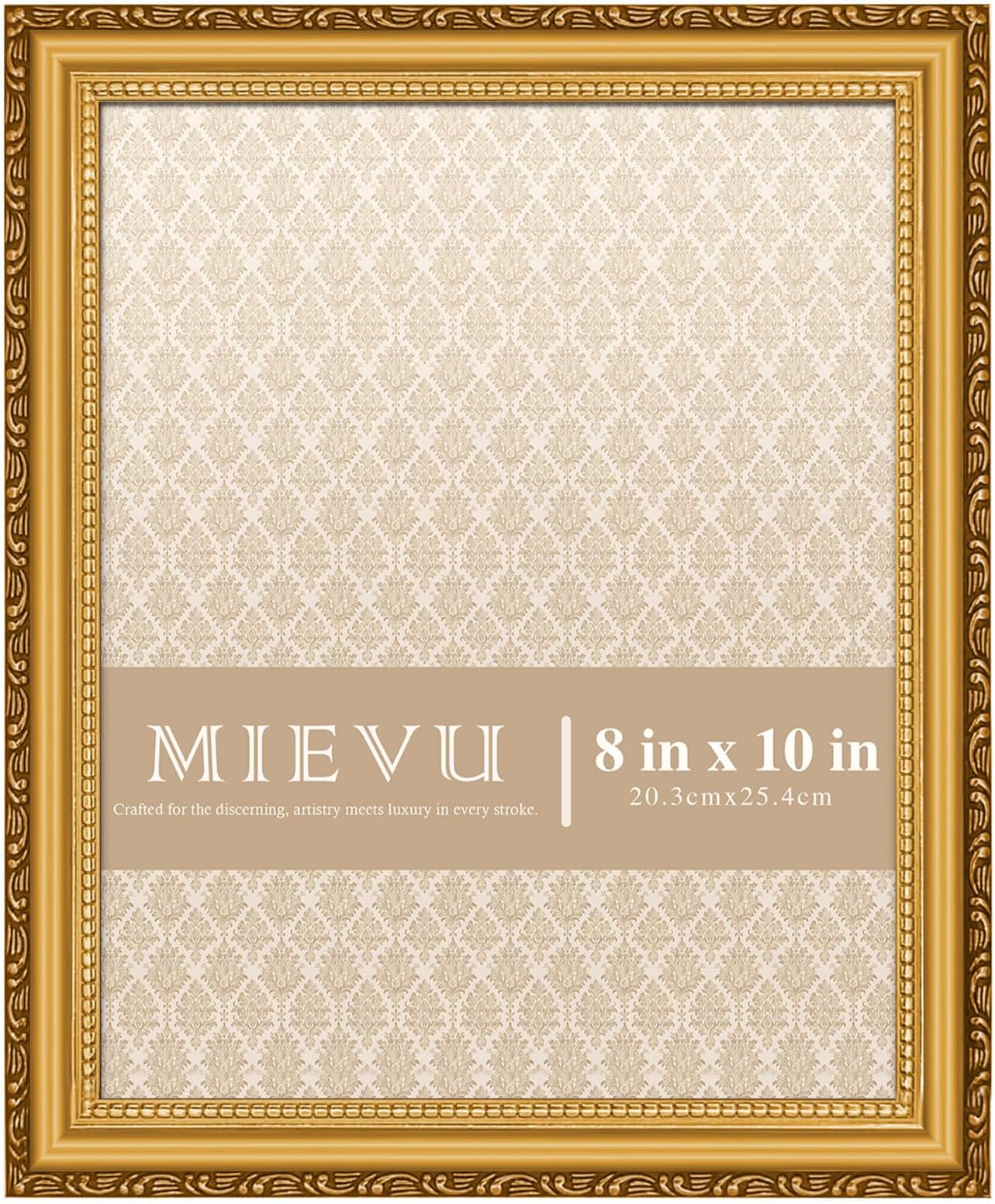 8×10 Picture Frame Gold - Picture Frames for Wall Hanging And Tabletop Display, Ornate Photo Frame for Poster,Vintage Frames,with Durable Plexiglass