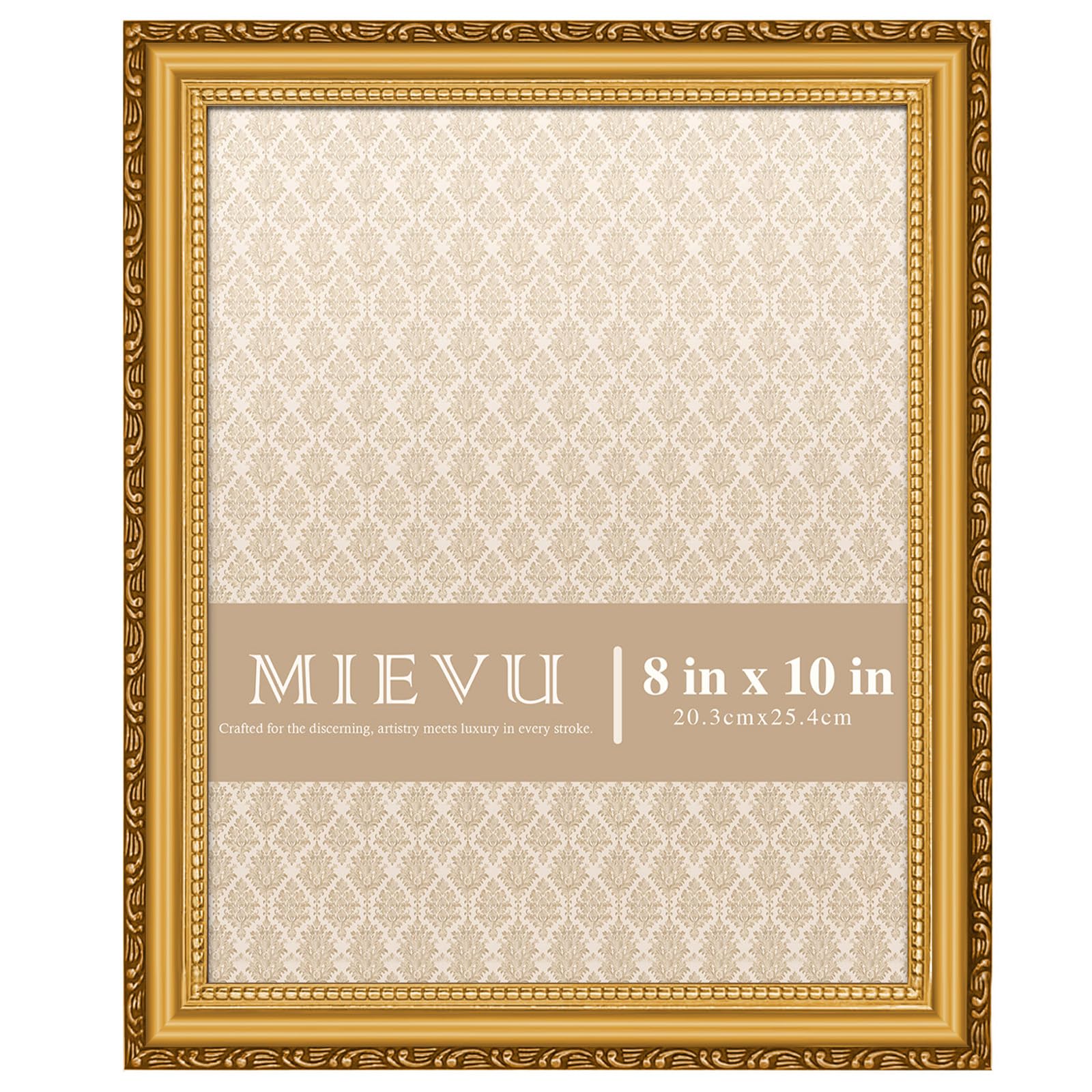 8×10 Picture Frame Gold - Picture Frames for Wall Hanging And Tabletop Display, Ornate Photo Frame for Poster,Vintage Frames,with Durable Plexiglass