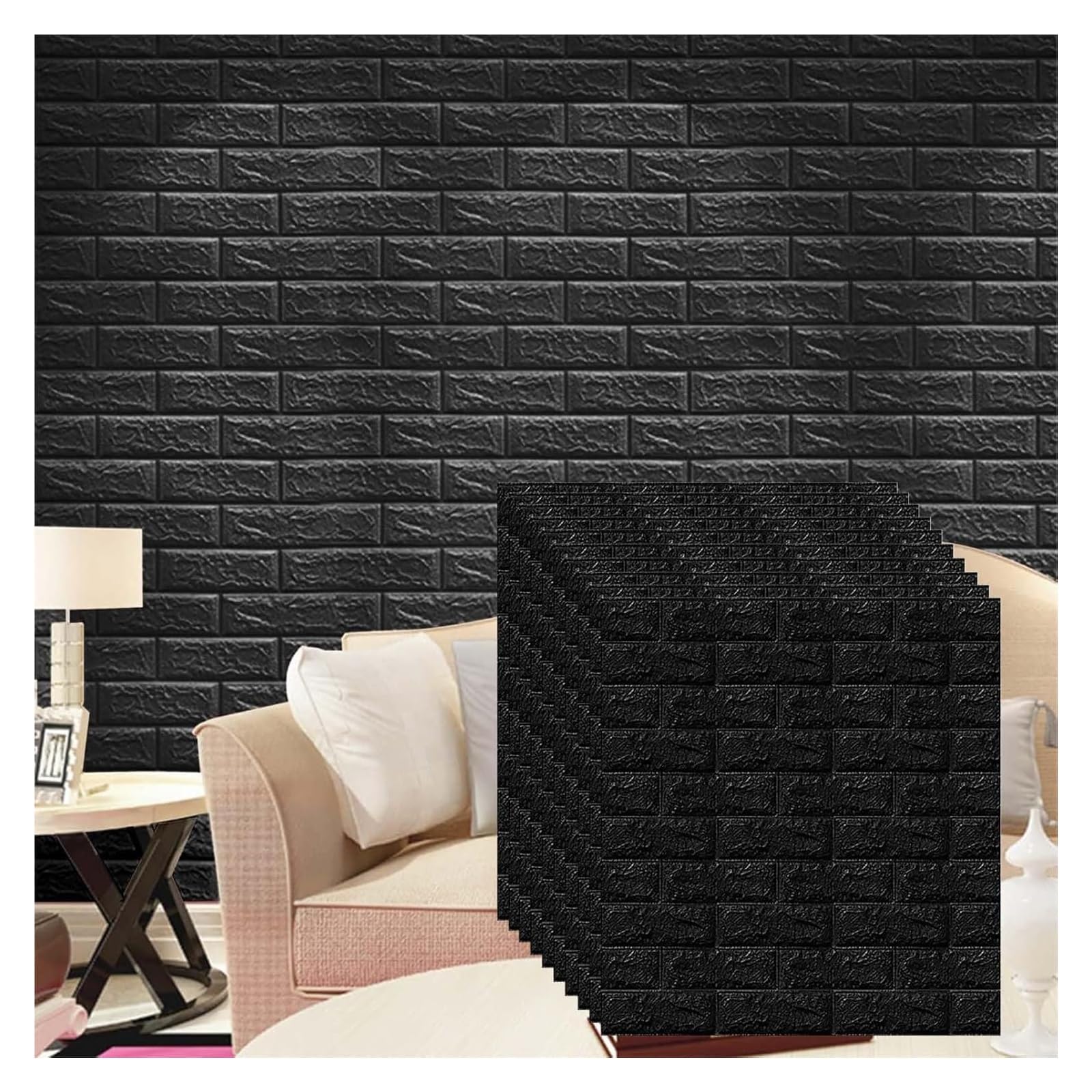 LKLNKVL self-adhesive wallpaper, Wall panel Peel and Stick, Self Adhesive Tiles, Waterproof Foam Paper