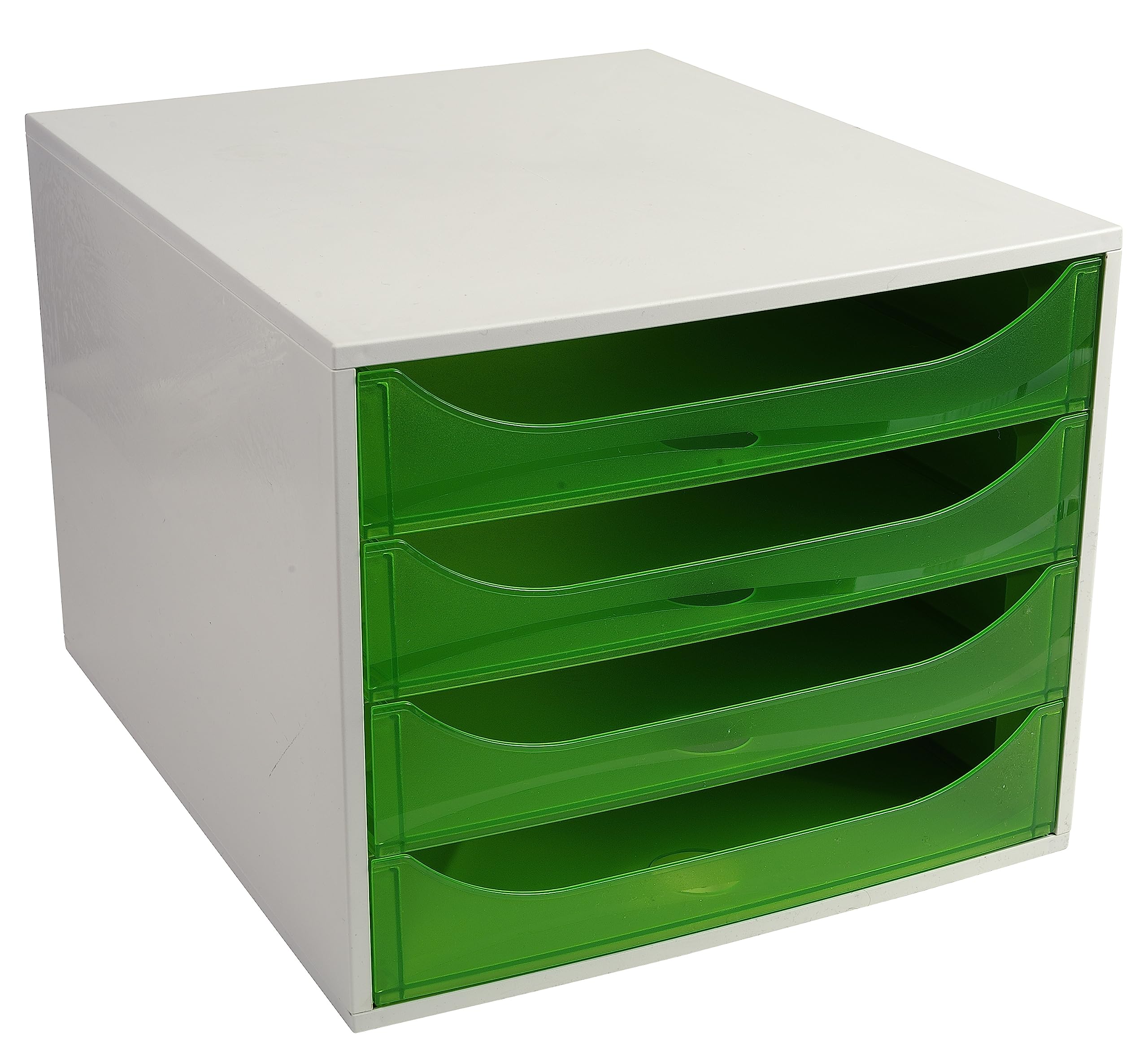 Exacompta 228697D Ablagebox Linicolor mit 4 Schubladen für DIN A4+ Dokumente. Ecobox mit hoher Kapazität für mehr Platz auf dem Schreibtisch Big Box Grau – Bild 2