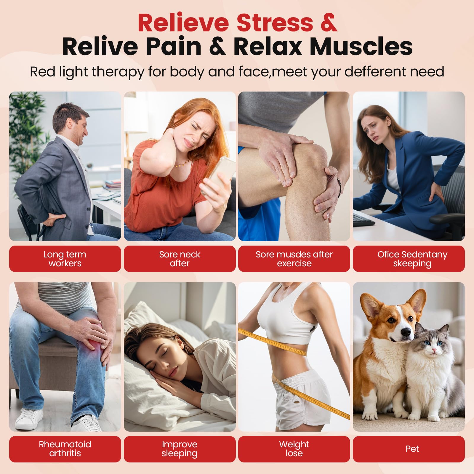 Lámpara de luz roja profesional, lámpara infrarroja, lámpara de calor para terapia de luz roja en el hogar: dispositivo de terapia de luz roja de cuerpo completo para piel, músculos y cuidado