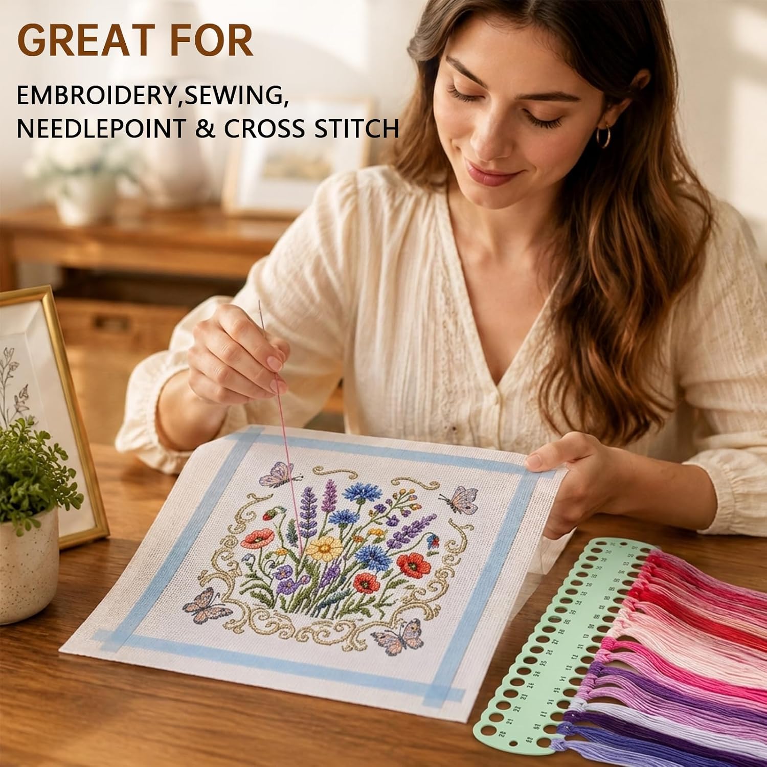 18 Mesh Needlepoint Canvas Set (8"x8", 10"x10", 12"x12")