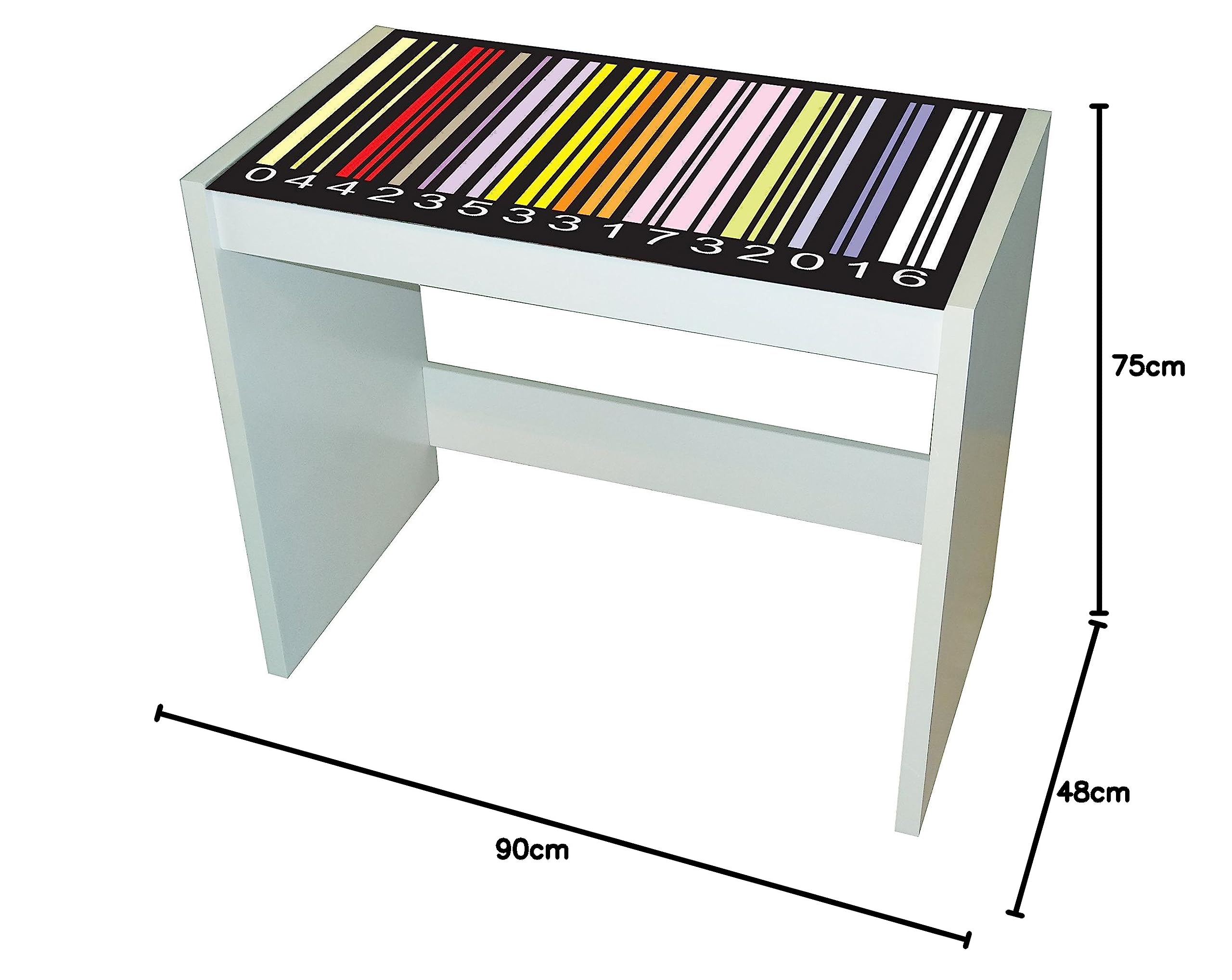 Kit Closet 3040076001 - Mesa de Estudio diseño código de Barras, Blanco, 75 x 90 x 48