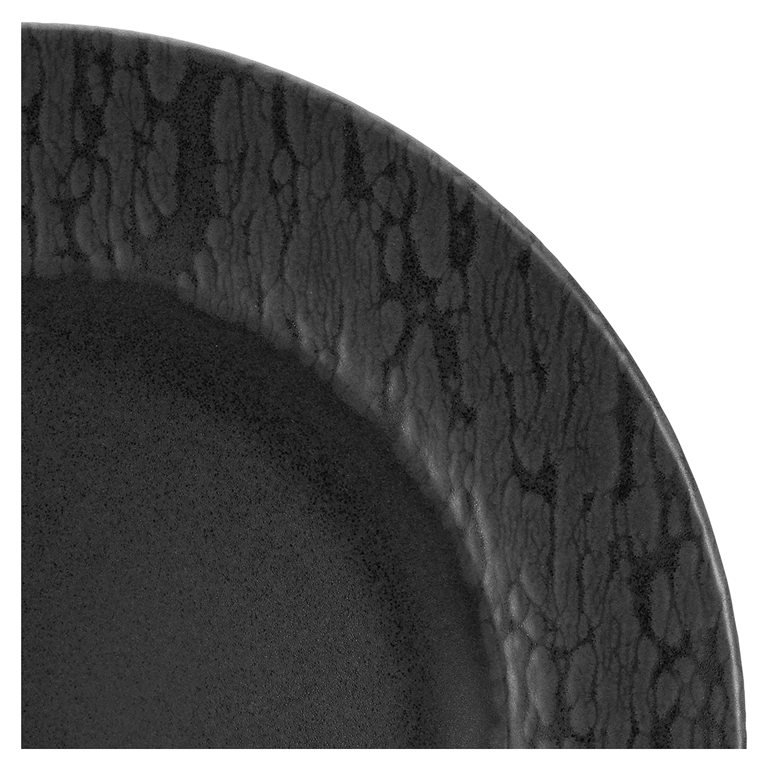 Creatable, 33320, Serie Rondo SCHIEFER black, 12-teiliges Geschirrset, Teller Set aus Steinzeug, spülmaschinen- und mikrowellengeeignet, Made in Portugal
