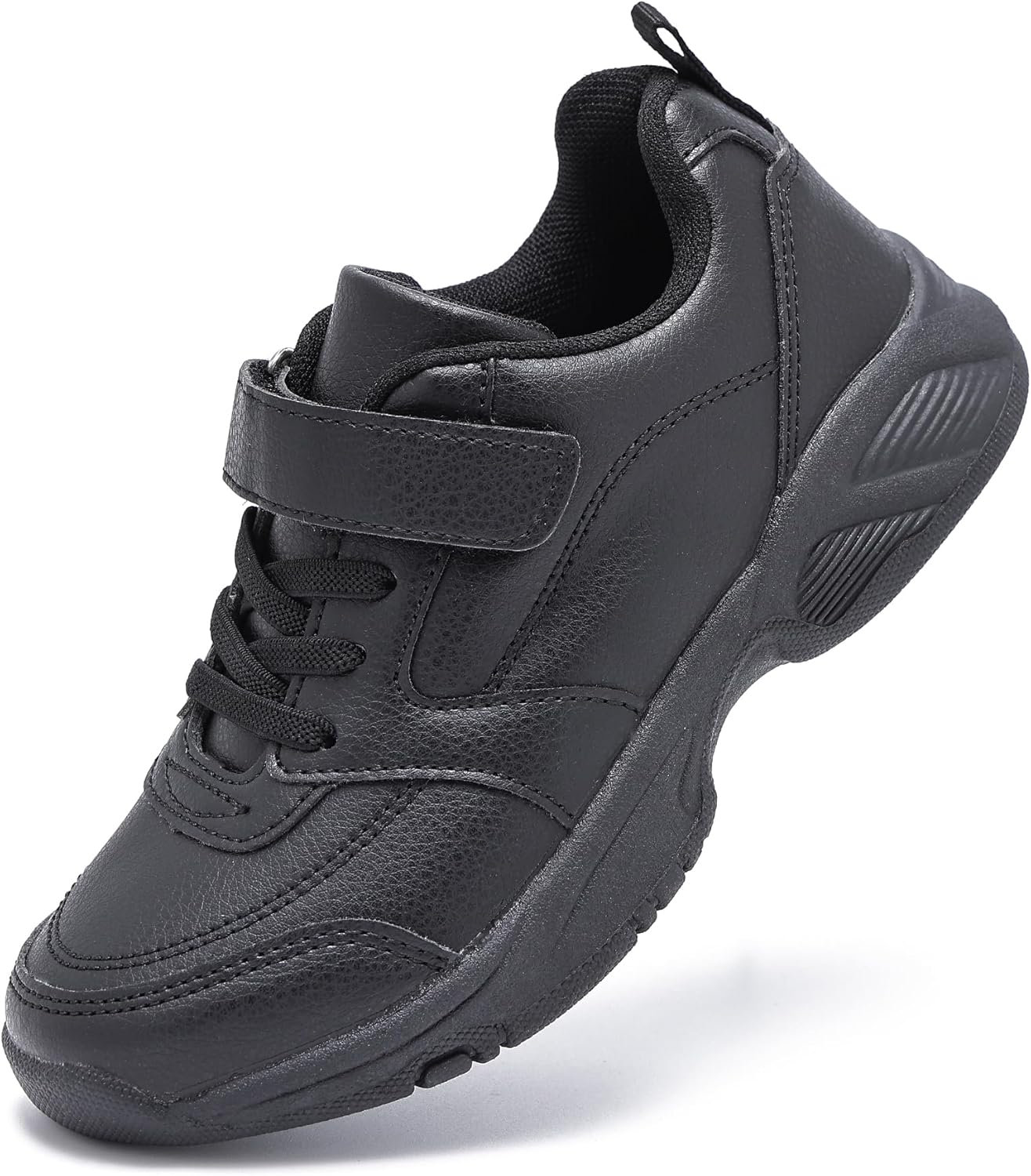 PolarPals Kids Tennis Shoes for Boys Girls, Hook and Loop School Uniform Sneakers, Non-Slip Cheer Shoes for Little Kid/Big Kid