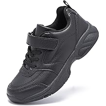 Kids Tennis Shoes for Boys Girls, Hook and Loop School Uniform Sneakers, Non-Slip Cheer Shoes for Little Kid/Big Kid